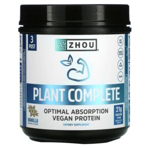 Thực phẩm chức năng Zhou Nutrition Plant Complete Optimal Absorption Vegan Protein Vanilla 17.7 oz (500.8 g) 669191721486