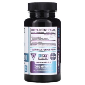 Thực phẩm bổ sung Zhou Nutrition Saccharomyces Boulardii Gastrointestinal Probiotic 8 Billion 60 Veggie Capsules 669191820165