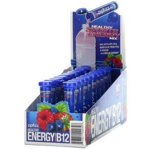 Thực phẩm chức năng Zipfizz Healthy Sports Energy Mix with Vitamin B12 Blueberry Raspberry 20 Tubes 0.39 oz (11 g) Each 893811000396